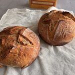 two homebred sourdough loaves